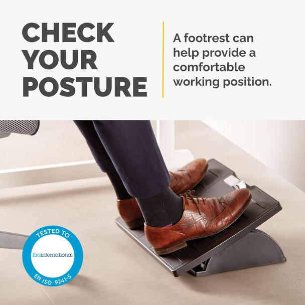 Fellowes Office Suites Adjustable Foot Rest with Microban, 3 Height Positions, Black - 8035001 – image 2