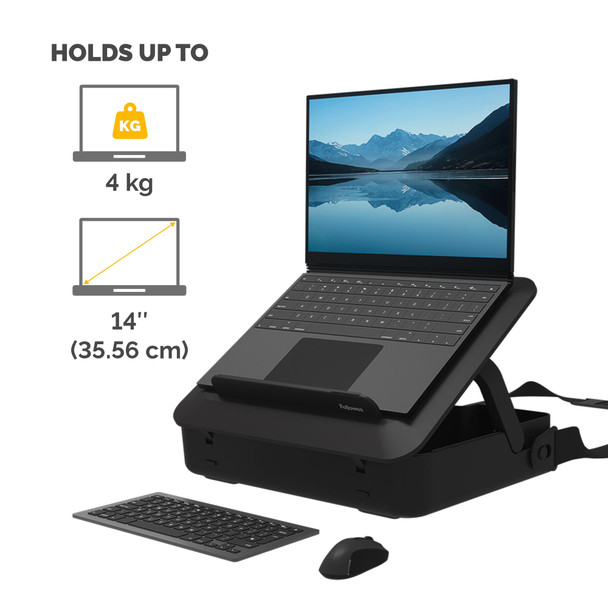 Fellowes Breyta Laptop Carry Case with Built-in Stand, Lockable, for up to 14" / 4kg Laptops, Black – image 3