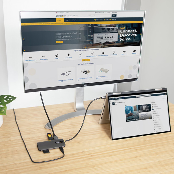 StarTech.com USB-C Multiport Adapter, 4K 60Hz HDMI, 3x USB-A 5Gbps, GbE, SD/microSD, 100W PD, 30cm Cable - 115BUSBCMULTIPT – image 10