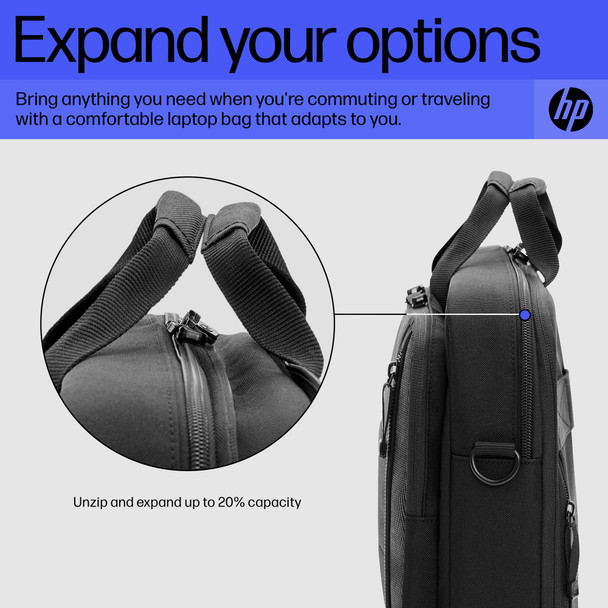 HP Renew Executive 16in Laptop Bag, Expandable, RFID Pocket, Recycled Materials, Black - 6B8Y2AA – image 5