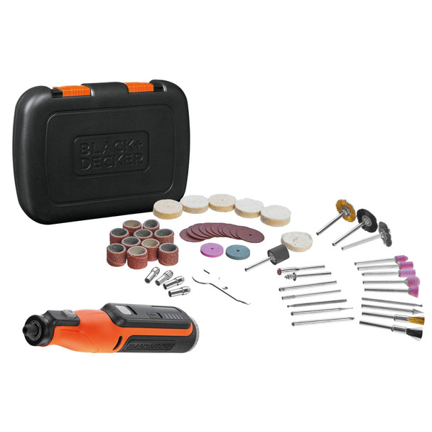 BLACK+DECKER 7.2V Cordless Rotary Tool with 52 Accessories & Kitbox, USB Charging - BCRT8IK-XJ