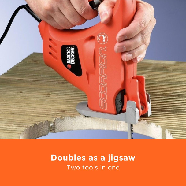 BLACK+DECKER Scorpion 400W Powered Handsaw, Cuts Wood, Metal & Plastic, Jigsaw Function - KS890ECN-GB – image 4