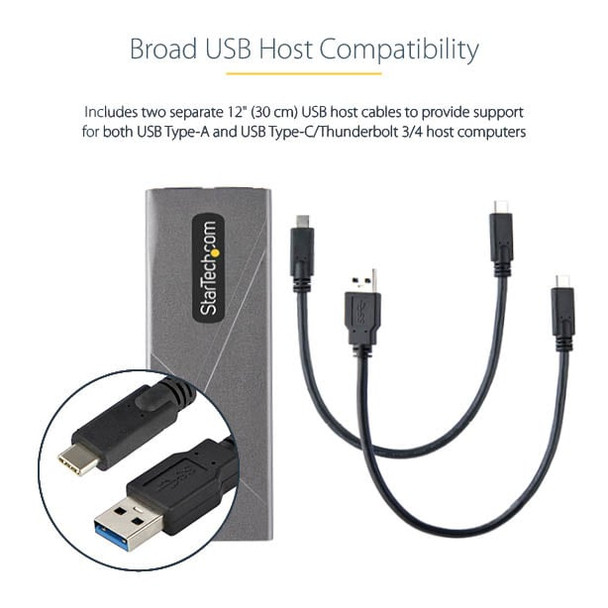 StarTech.com USB-C 10Gbps M.2 NVMe/SATA SSD Enclosure, Tool-Free, USB-C & USB-A Cables - M2USBCNVMESATA – image 12