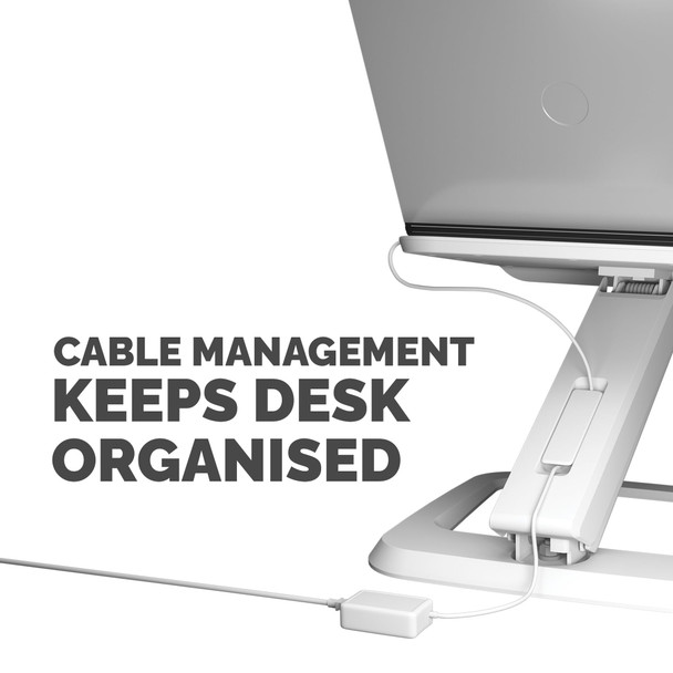 Fellowes Hana LT Adjustable Laptop Stand, up to 19" & 4.5kg, 10.2-40.6cm Height, White – image 7