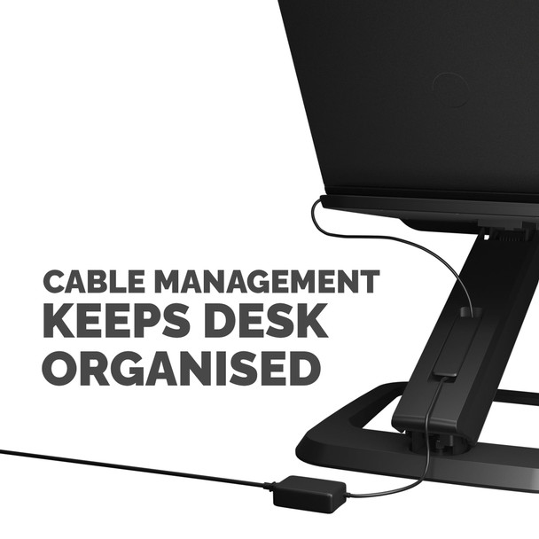 Fellowes Hana LT Adjustable Laptop Stand, up to 19" & 4.5kg, 10.2-40.6cm Height, Black – image 7