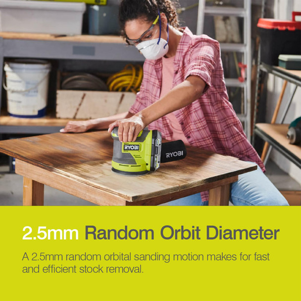 RYOBI 18V ONE+ Cordless 125mm Random Orbit Sander, Dust Extraction (Battery & Charger Not Included) - RROS18-0 – image 4