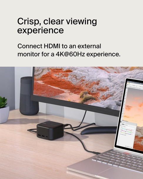 Belkin Connect USB-C 6-in-1 Core GaN Dock, 130W, HDMI 4K 60Hz, Gigabit Ethernet, USB-C & USB-A - INC018VFBK – image 5