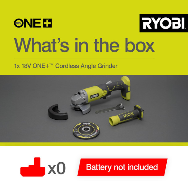 RYOBI 18V ONE+ Cordless Angle Grinder, Tool-Less Guard, 3-Position Handle (Battery & Charger Not Included) - R18AG-0 – image 6