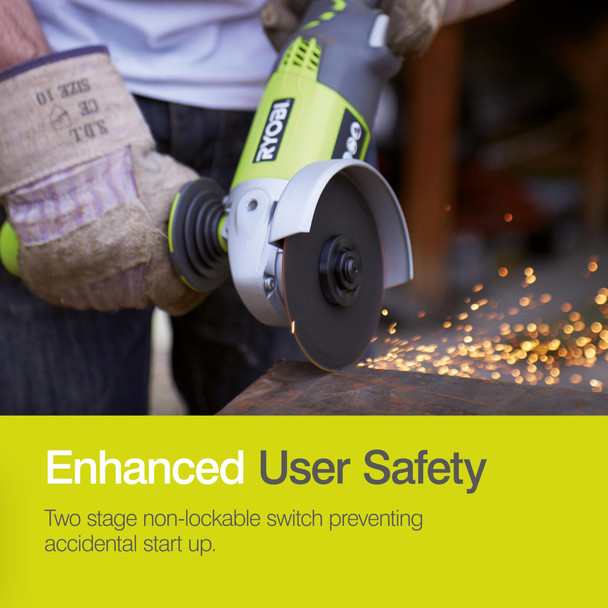 RYOBI 18V ONE+ Cordless Angle Grinder, Tool-Less Guard, 3-Position Handle (Battery & Charger Not Included) - R18AG-0 – image 7