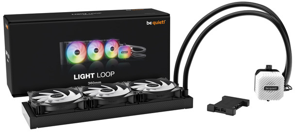 be quiet! Light Loop 360mm ARGB All-in-One CPU Liquid Cooler, 3x Light Wings LX 120mm PWM Fans, Black - BW022 – image 4