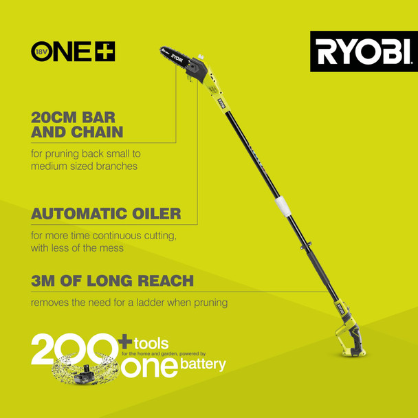 RYOBI 18V ONE+ Cordless Pole Pruner, 20cm Oregon Bar, up to 4m Reach (Battery & Charger Not Included) - OPP1820 – image 2