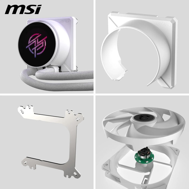 MSI MPG CORELIQUID P22 360 White AIO CPU Liquid Cooler, 2.1" LCD, 3x 120mm ARGB Fans – image 4