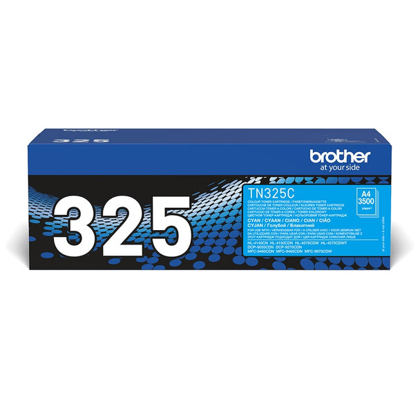 Brother TN-325C Toner Cartridge, Cyan, Up to 3,500 Pages, Genuine Brother - TN325C