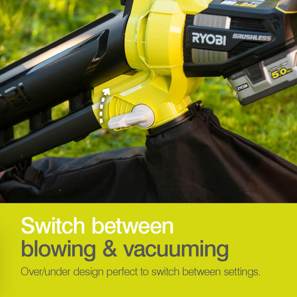 RYOBI 18V ONE+ Brushless Cordless Blower Vac, 10:1 Mulching, 35L Bag (Battery & Charger Not Included) - OBV18 – image 7