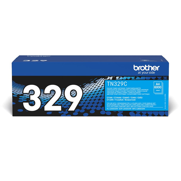 Brother TN-329C Genuine Cyan Toner Cartridge, up to 6,000 Pages - TN329C