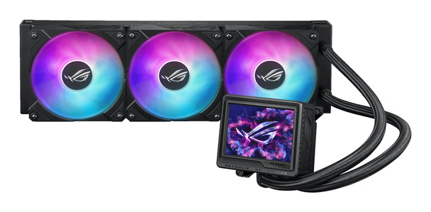 ASUS ROG Ryujin III 360 ARGB Extreme AIO CPU Liquid Cooler, 3.5" LCD, 120mm ARGB Fans, Black - 90RC0131-M0EAY0