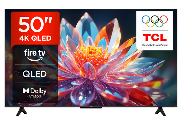 TCL T6C 50" QLED 4K HDR Smart Fire TV, Dolby Vision & Atmos, HDR10+, Alexa Voice Remote - 50T6C-UK