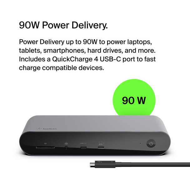 Belkin Thunderbolt 4 Dock Pro, 12 Ports, 90W Power Delivery, Single 8K or Dual 4K Display - INC006VFSGY – image 5