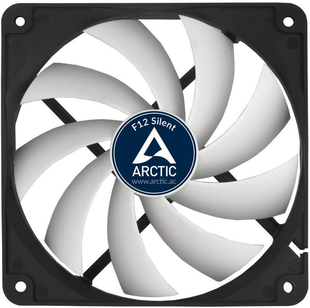 Arctic F12 Silent Ultra-Quiet 120 mm Case Fan Speed: 800 RPM, Black/White