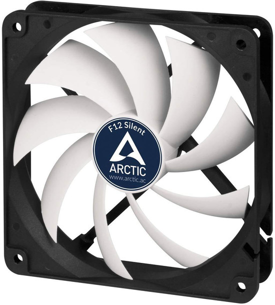 Arctic F12 Silent Ultra-Quiet 120 mm Case Fan Speed: 800 RPM, Black/White
