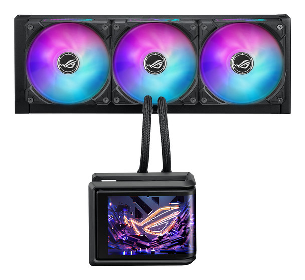 ASUS ROG Ryuo IV SLC 360 ARGB AIO Liquid CPU Cooler, 6.67" AMOLED Display, Black - 90RC0151-B0EAY0