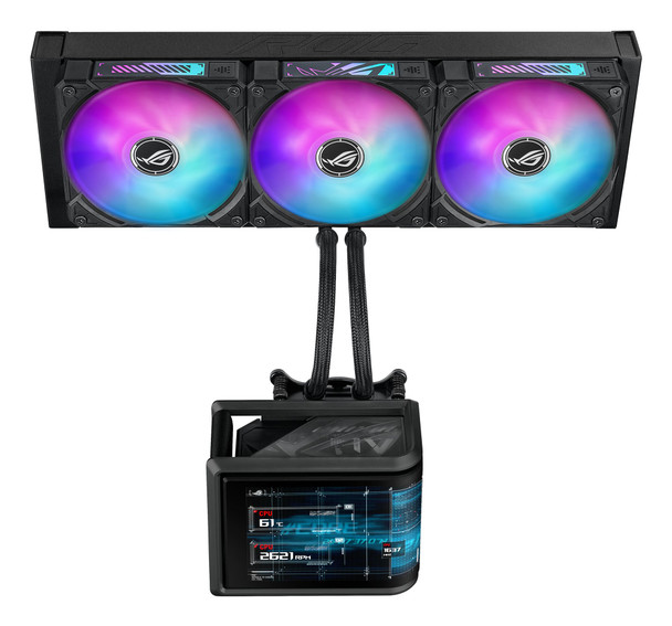 ASUS ROG Ryuo IV SLC 360 ARGB AIO Liquid CPU Cooler, 6.67" AMOLED Display, Black - 90RC0151-B0EAY0 – image 7