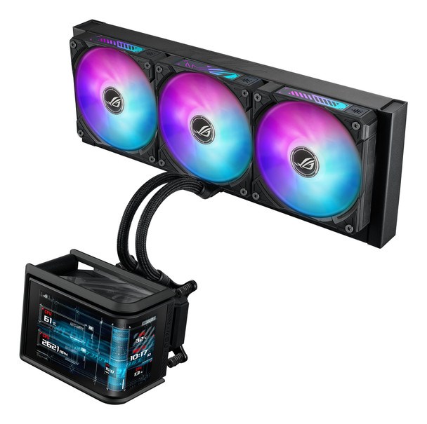 ASUS ROG Ryuo IV SLC 360 ARGB AIO Liquid CPU Cooler, 6.67" AMOLED Display, Black - 90RC0151-B0EAY0 – image 8