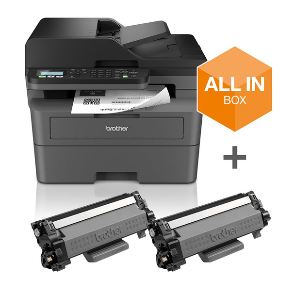 Brother MFC-L2827DWXL A4 Mono Laser 4-in-1 Printer with Fax, 32ppm, Duplex, Wi-Fi - MFCL2827DWXLZU1