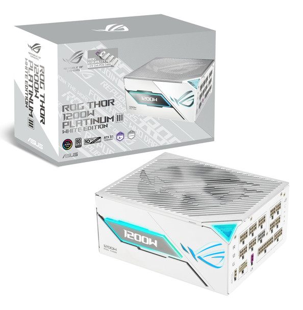 ASUS ROG Thor 1200W Platinum III ATX 3.1 Power Supply, 80 PLUS Platinum, OLED Display, White - 90YE00V9-B0NA00 – image 11
