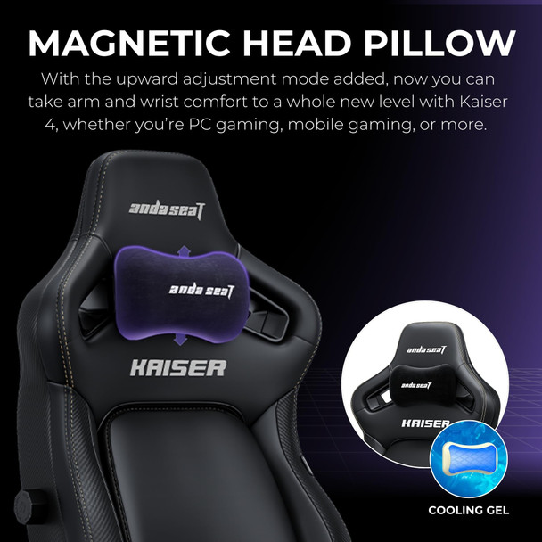 Anda Seat Kaiser 4 Premium Gaming Chair, Large, Stain-Resistant Faux Leather, 4-Level Lumbar, Purple - 12YDDCL20VPVC – image 6