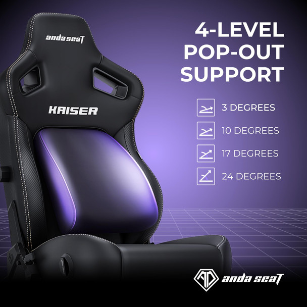 Anda Seat Kaiser 4 Premium XL Gaming Chair, Synthetic Leather, 5D Armrests, Up to 180kg, Purple - 12YDDCXLL20VPVC – image 2
