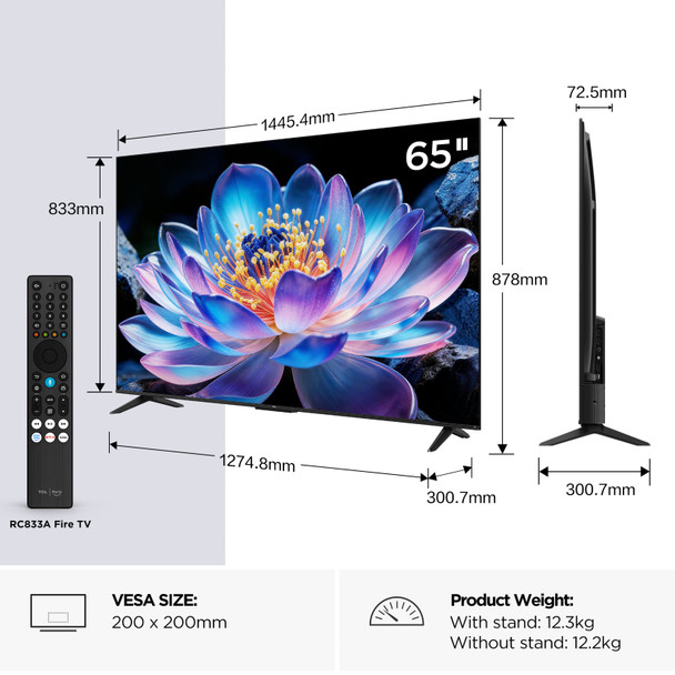 TCL V6D 65" 4K Ultra HD HDR Smart Fire TV, HDR10+, Dolby Atmos, Game Master - 65V6D-UK – image 2