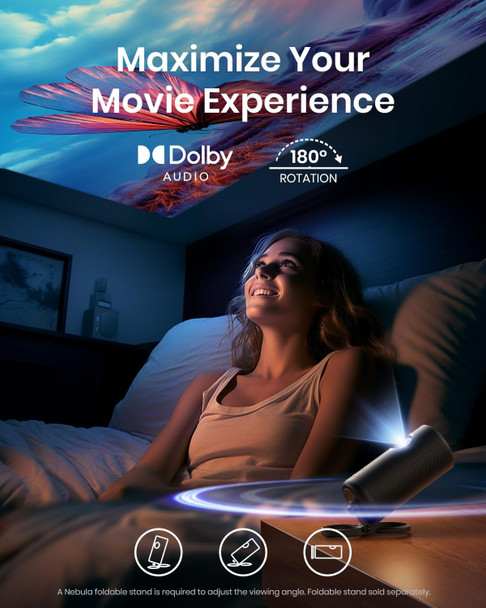 Anker NEBULA Capsule 3 Laser Projector, 1080p, 300 ANSI Lumens, Google TV, Built-in Battery - D2426212 – image 5