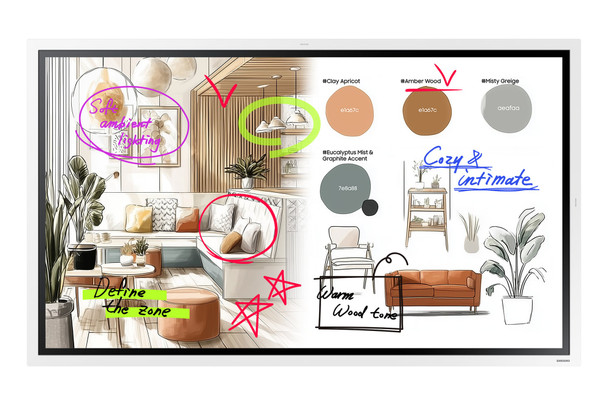 Samsung The Flip 55" WMFX 4K UHD Interactive Display, Touchscreen, Samsung Knox - LH55WMFWBGCXEN