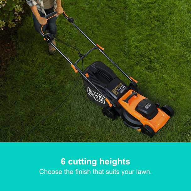 BLACK+DECKER 1400W Corded Electric Lawn Mower, 34cm Cutting Width, for Gardens up to 400m² - BEMWP340-GB – image 5