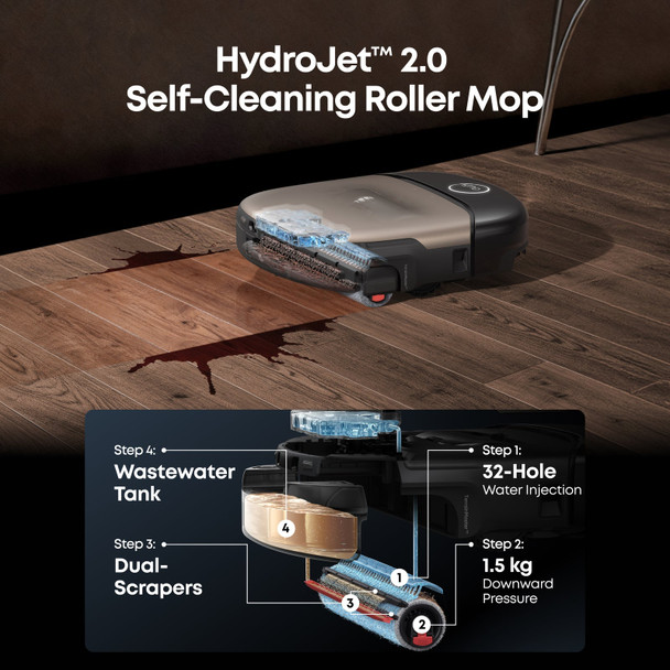 eufy Omni S2 Robot Vacuum and Mop with 12-in-1 UniClean Station, 30,000Pa Suction, HydroJet Roller Mop - T2081B11 – image 4