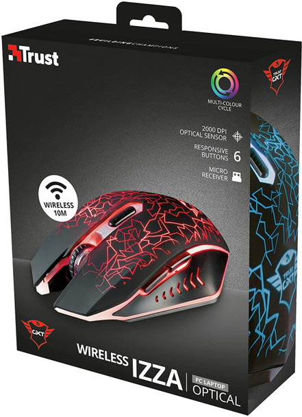 Trust GXT 107 Izza Wireless, LED, 6 Button, Gaming Mouse
