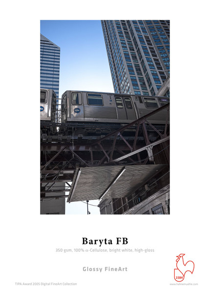 Hahnemühle Baryta FB 350gsm FineArt Inkjet Paper Roll, 60" x 12m, 100% α-Cellulose, Bright White High-Gloss