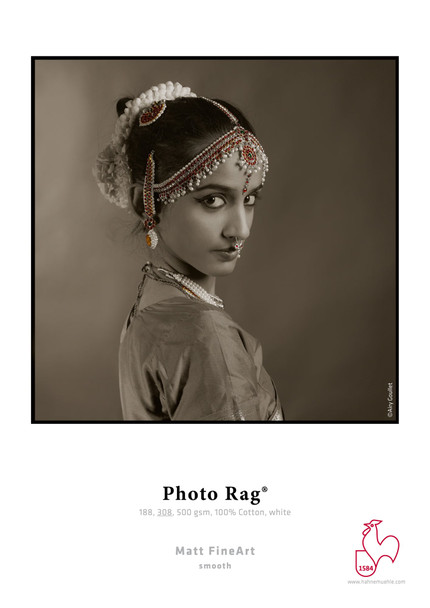 Hahnemühle Photo Rag 188gsm Matt FineArt Inkjet Paper Roll, 100% Cotton, White, 36" x 12 m