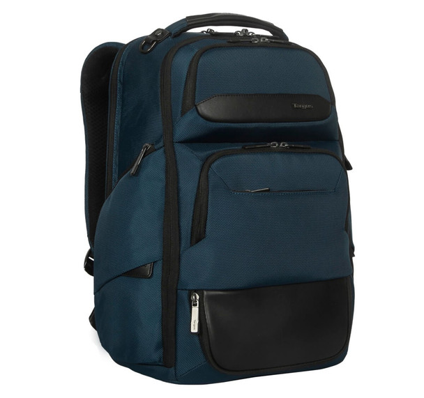 Targus HeritageLuxe 15-16" Laptop Backpack, RFID-Blocking Pocket, Retractable USB-C Connector, Blue - TBB65602GL – image 2