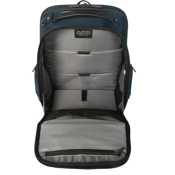 Targus HeritageLuxe 15-16" Laptop Backpack, RFID-Blocking Pocket, Retractable USB-C Connector, Blue - TBB65602GL – image 5