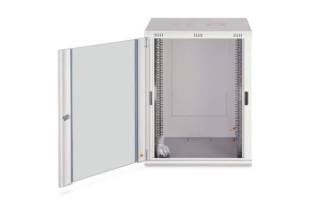 DIGITUS Dynamic Basic 16U 19" Wall Mounting Network Cabinet, 785 x 600 x 600 mm, Glass Door, 60 kg, Grey - DN1916U6/6EC – image 5