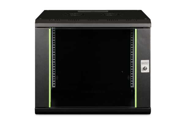 DIGITUS Unique 9U 19" Wall Mounting Network Cabinet, 509 x 600 x 600 mm, Glass Door, 100 kg, Black - DN1909U6/6SW – image 3