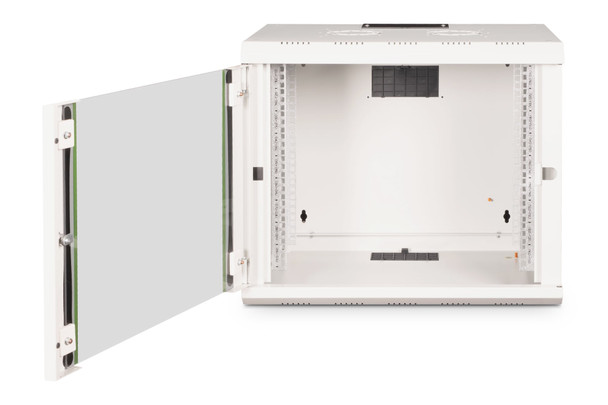 DIGITUS Unique 9U 19" Wall Mounting Network Cabinet, 509 x 600 x 450 mm, Glass Door, 100 kg, Grey - DN-1909-U – image 5