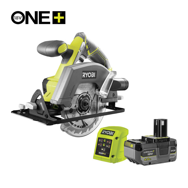 RYOBI R18CSP-140 18V ONE+ Cordless 150mm Circular Saw Kit, 45mm Cut Depth, 1 x 4.0Ah Battery & Charger - R18CSP-140