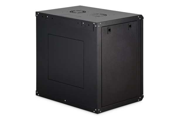 DIGITUS Dynamic Basic 12U 19" Wall Mount Network Cabinet, 607x600x450 mm, Glass Door, 60 kg, Black - DN1912UECSW – image 2