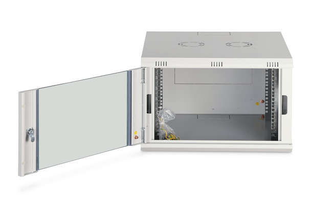 DIGITUS Dynamic Basic 7U 19" Wall Mount Network Cabinet, 385x600x600 mm, Glass Door, 60 kg, Grey - DN1907U6/6EC – image 4