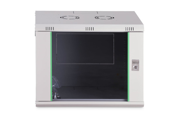 DIGITUS Dynamic Basic 9U 19in Wall Mount Network Cabinet, 474 x 600 x 450mm, Glass Door, Grey RAL 7035 - DN-1909-U-EC – image 3