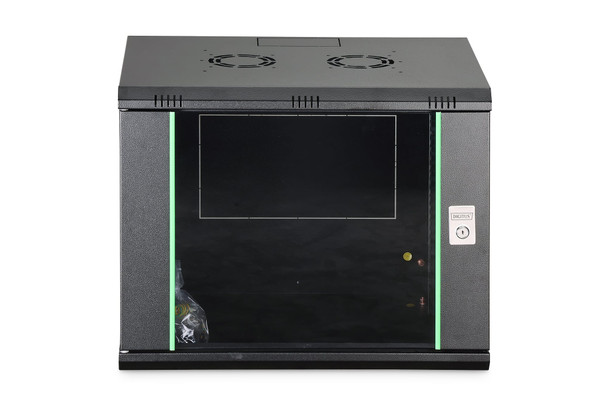 DIGITUS Dynamic Basic 9U 19in Wall Mount Network Cabinet, 474 x 600 x 450mm, Glass Door, Black RAL 9005 - DN-19 09-U-EC-SW – image 3