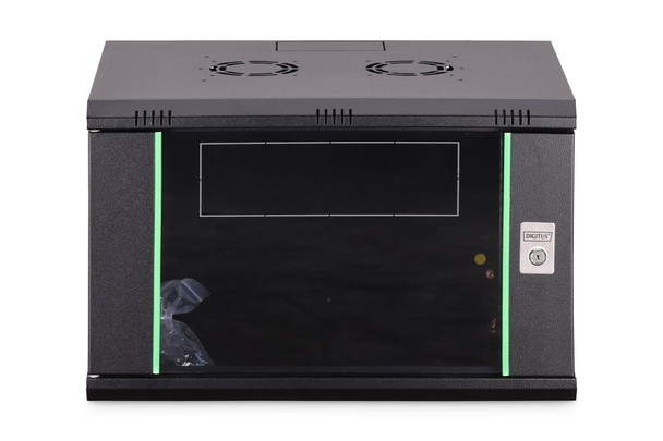 DIGITUS Dynamic Basic 7U 19" Wall Mounting Network Cabinet, 385 x 600 x 450 mm, Glass Door, 60 kg, Black - DN1907UECSW – image 3